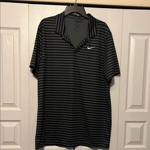 Nike Black Polo Shirt with Classic Stripes